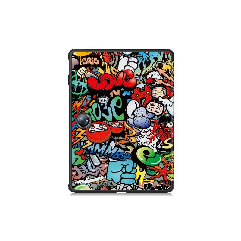 Til OnePlus Pad 2 Tri - fold Stand Wake/Sleep Cover Tabletetui - Graffiti