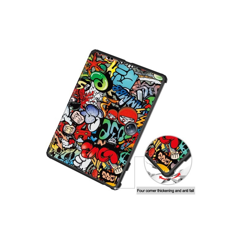 For OnePlus Pad 2 Tri - fold Stand Wake / Sleep Cover Tablet Case - Graffiti