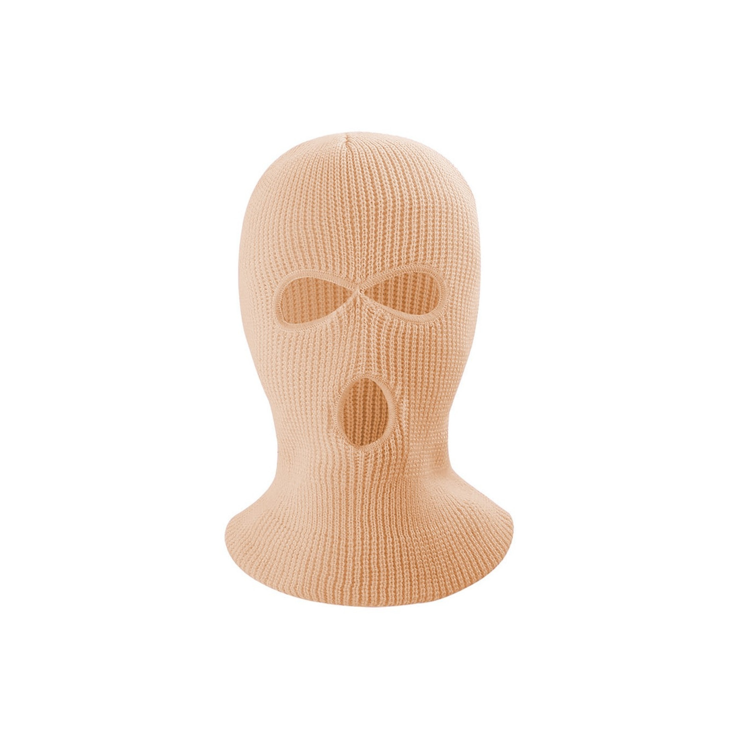 Vinter helmaske Tre - hulls Balaclava Strikket hattehals Damask - Khaki