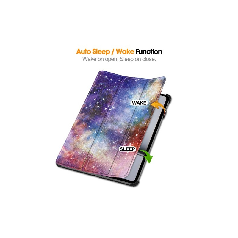 For OnePlus Pad 2 Tri - fold Stand Wake / Sleep Cover Tablet Case - Space