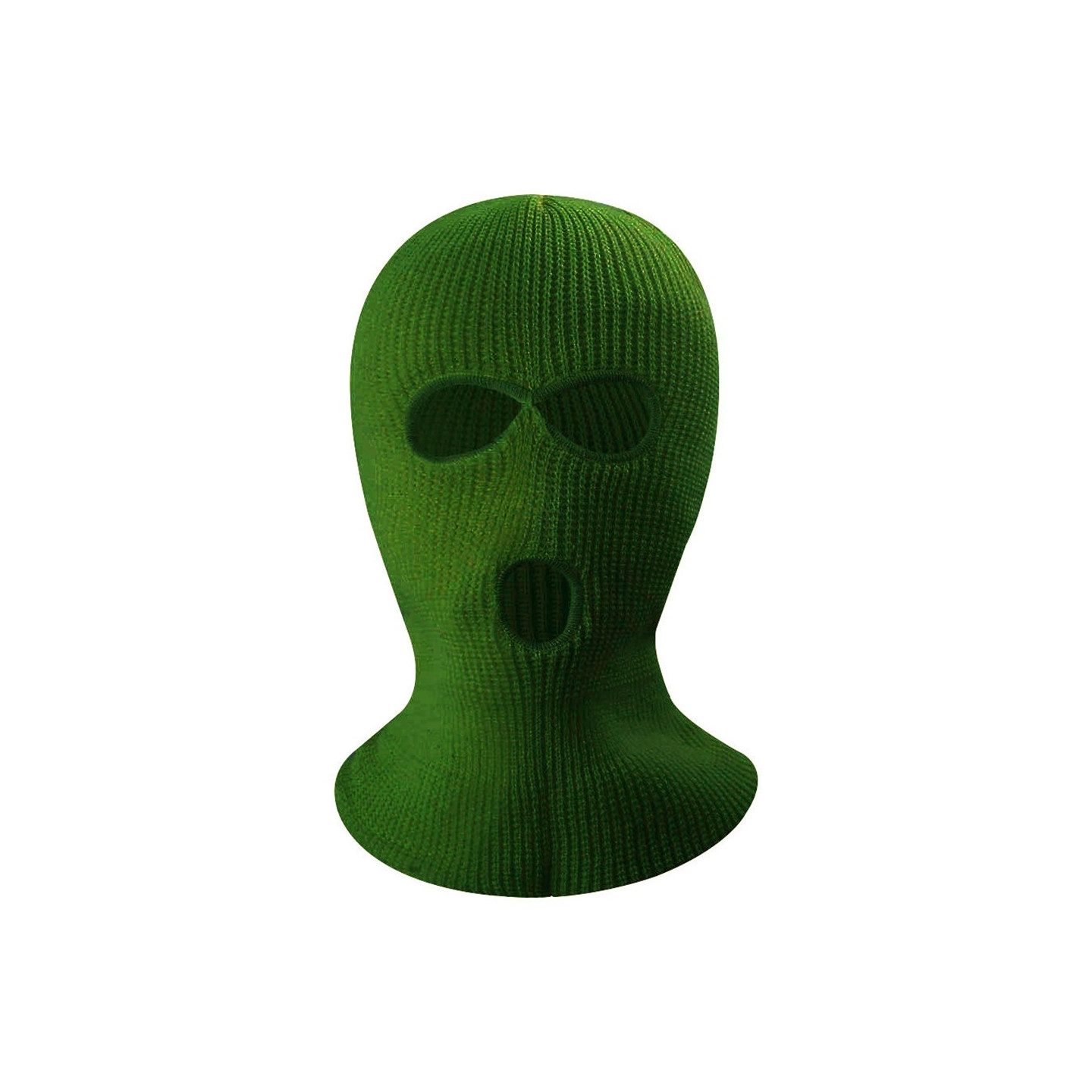 Winter Full Face Mask Three - Hole Balaclava Knitted Hat Neck Damask - Army Green