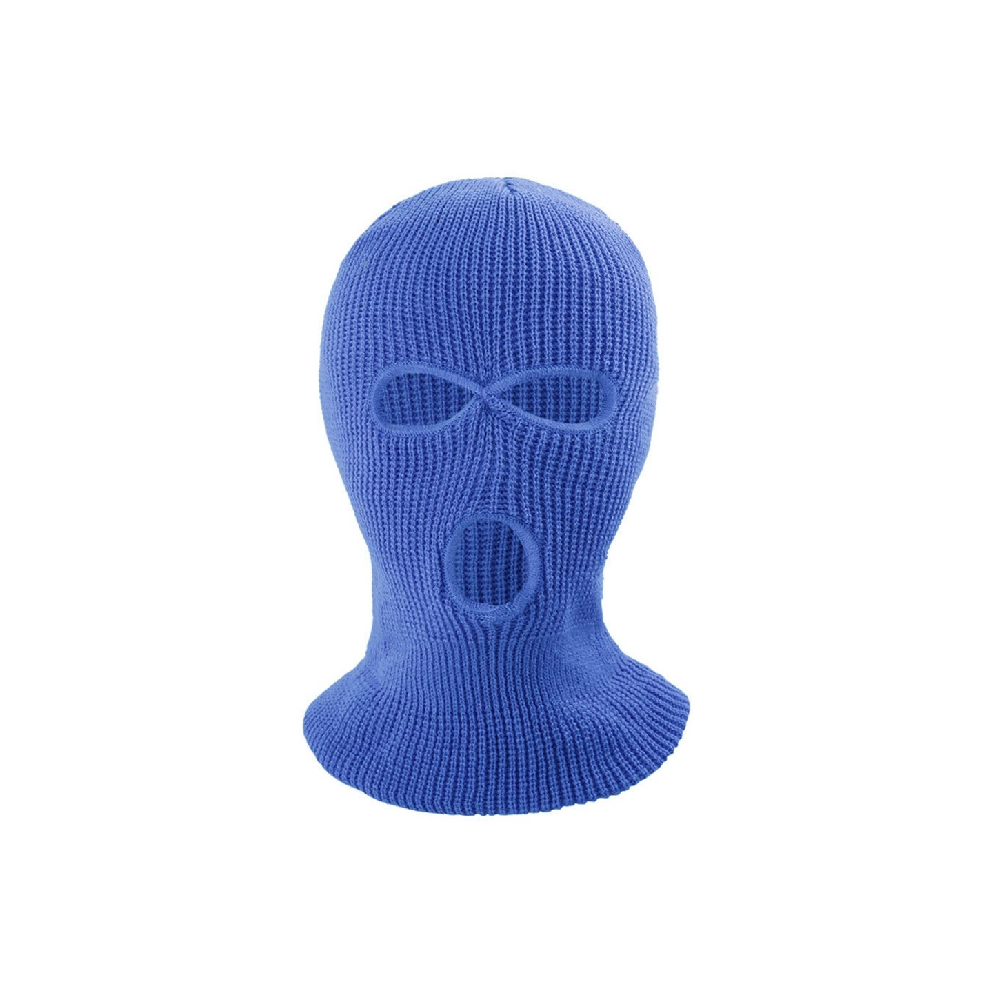 Vinter fuld ansigtsmaske Tre - huls Balaclava strikket hue hals damask - Mørkeblå