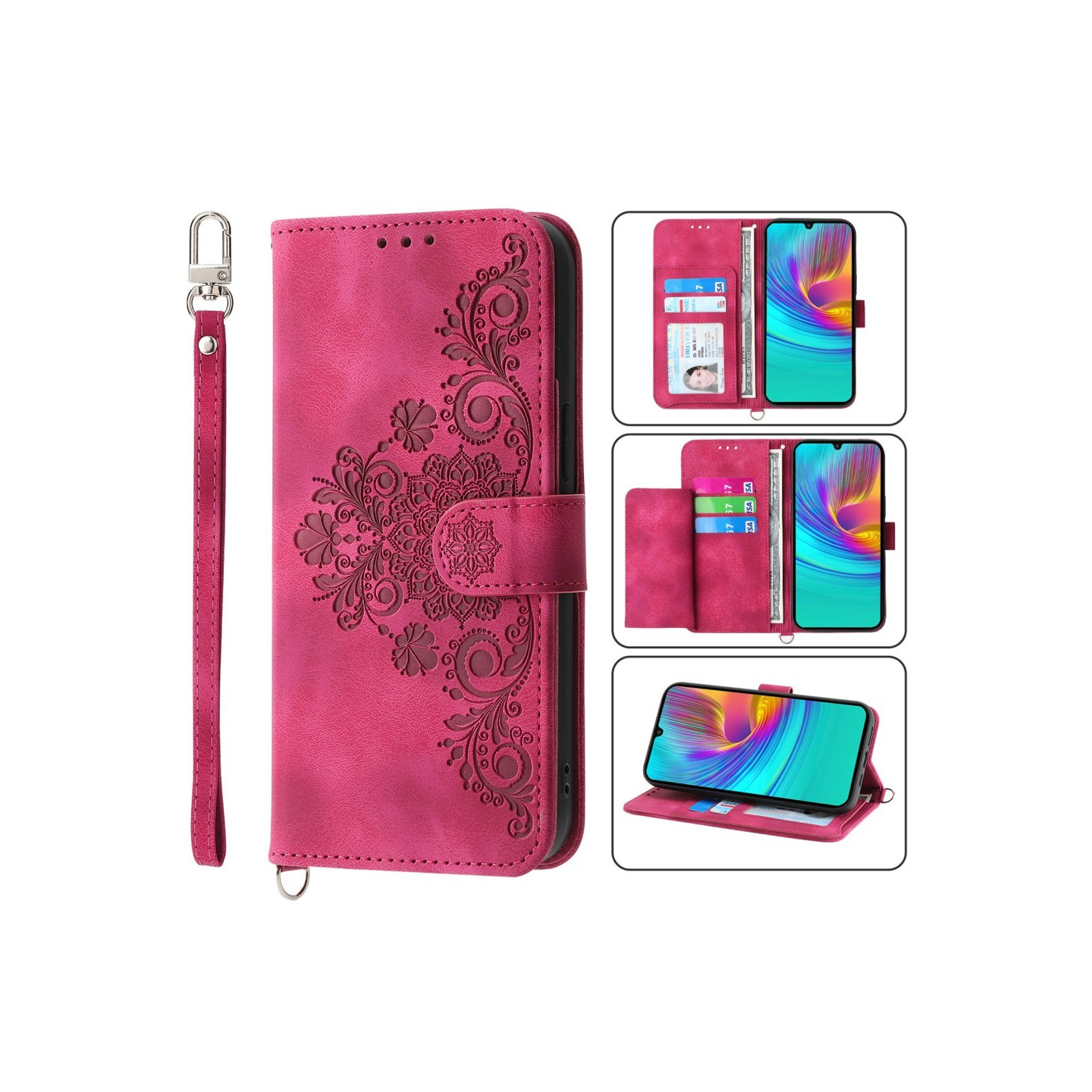 Til Samsung Galaxy A16 5G / A16 4G Cover med Blomstermønster Wallet Cover