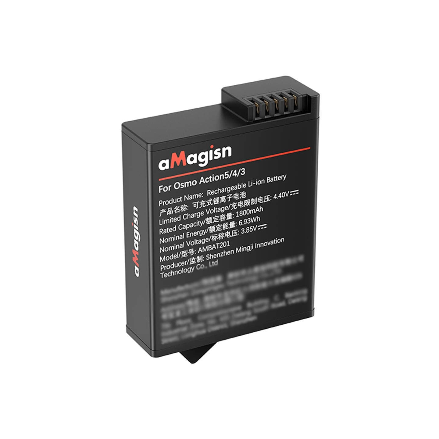 Batteri AMAGISN for DJI Osmo Action 4/3 1800mAh oppladbart kamerabatteri