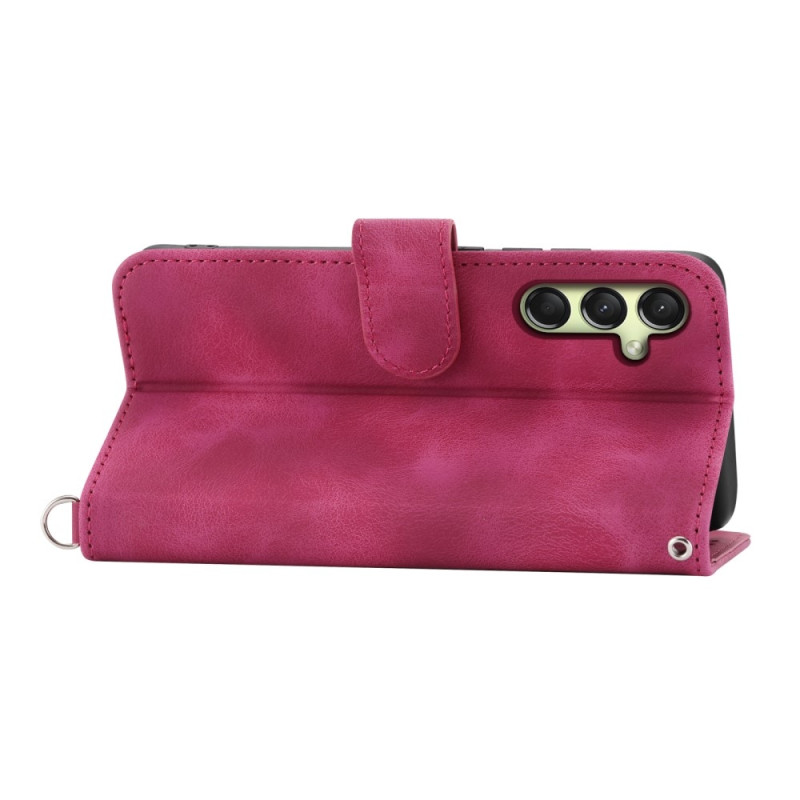 Til Samsung Galaxy A16 5G/A16 4G Deksel med Blomstermønster Lommebok - deksel - Rød