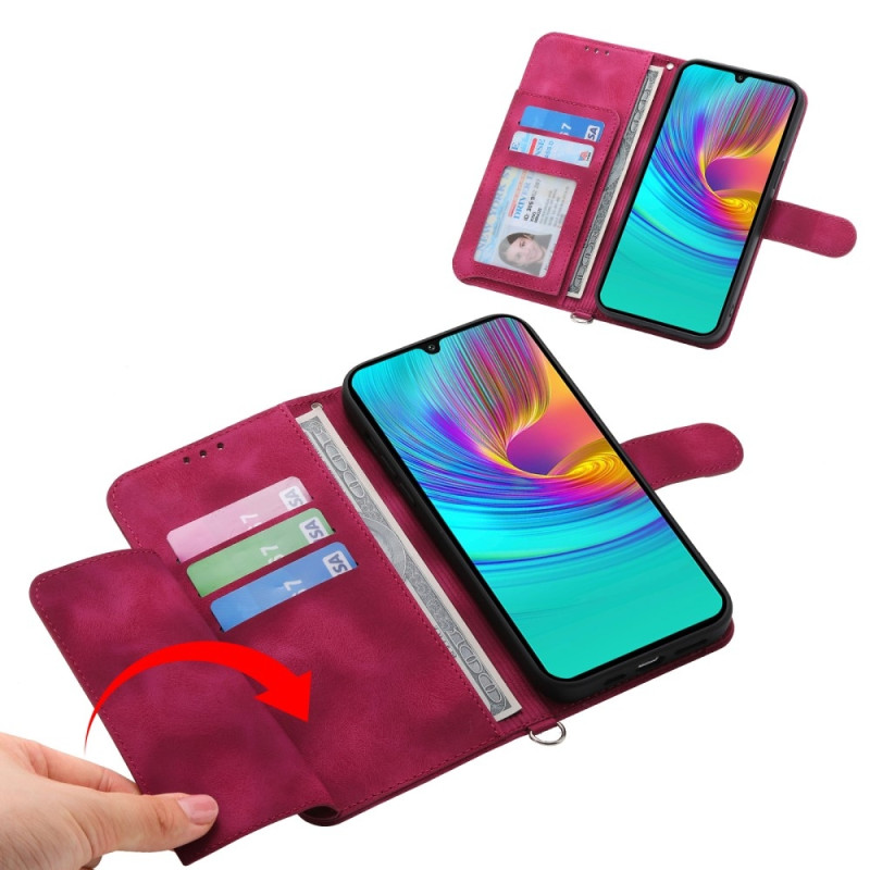 Till Samsung Galaxy A16 5G / A16 4G Fodral med Blommönster Plånboksfodral - Röd