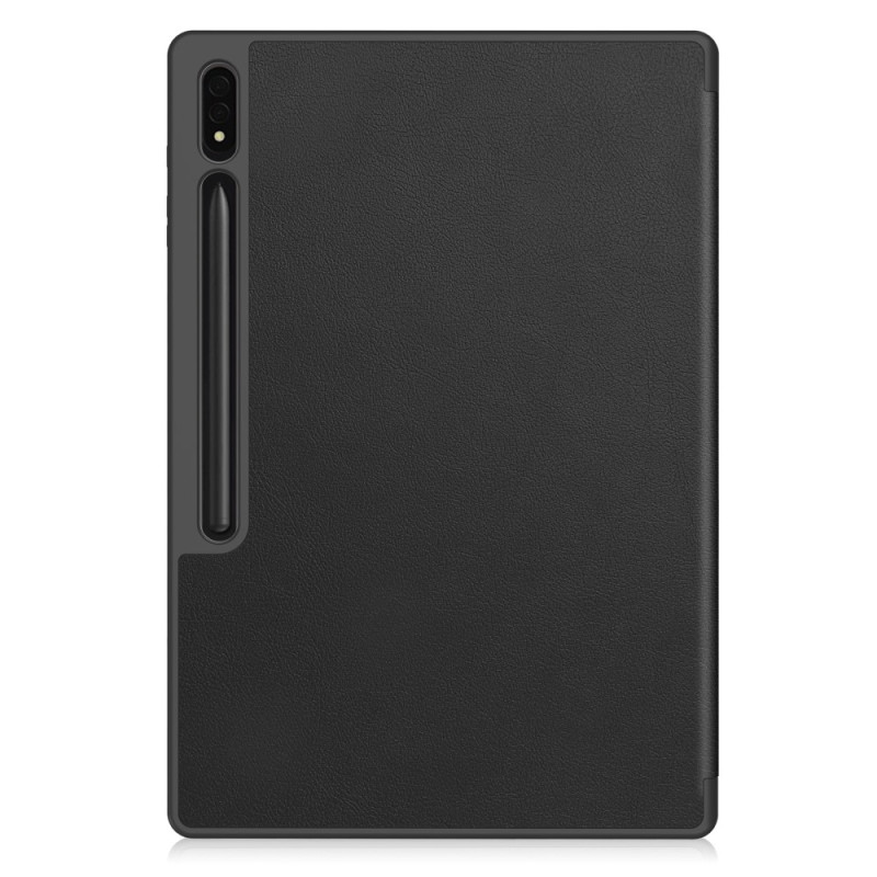 Til Samsung Galaxy Tab S10 Ultra Stativcover Stødsabsorberende Cover med Pen Holder - Sort