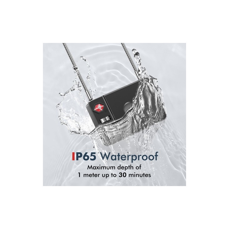 Hængelås Ståltråd Adgangskodelås Bagage Anti - Lost Tracking Locator til iOS