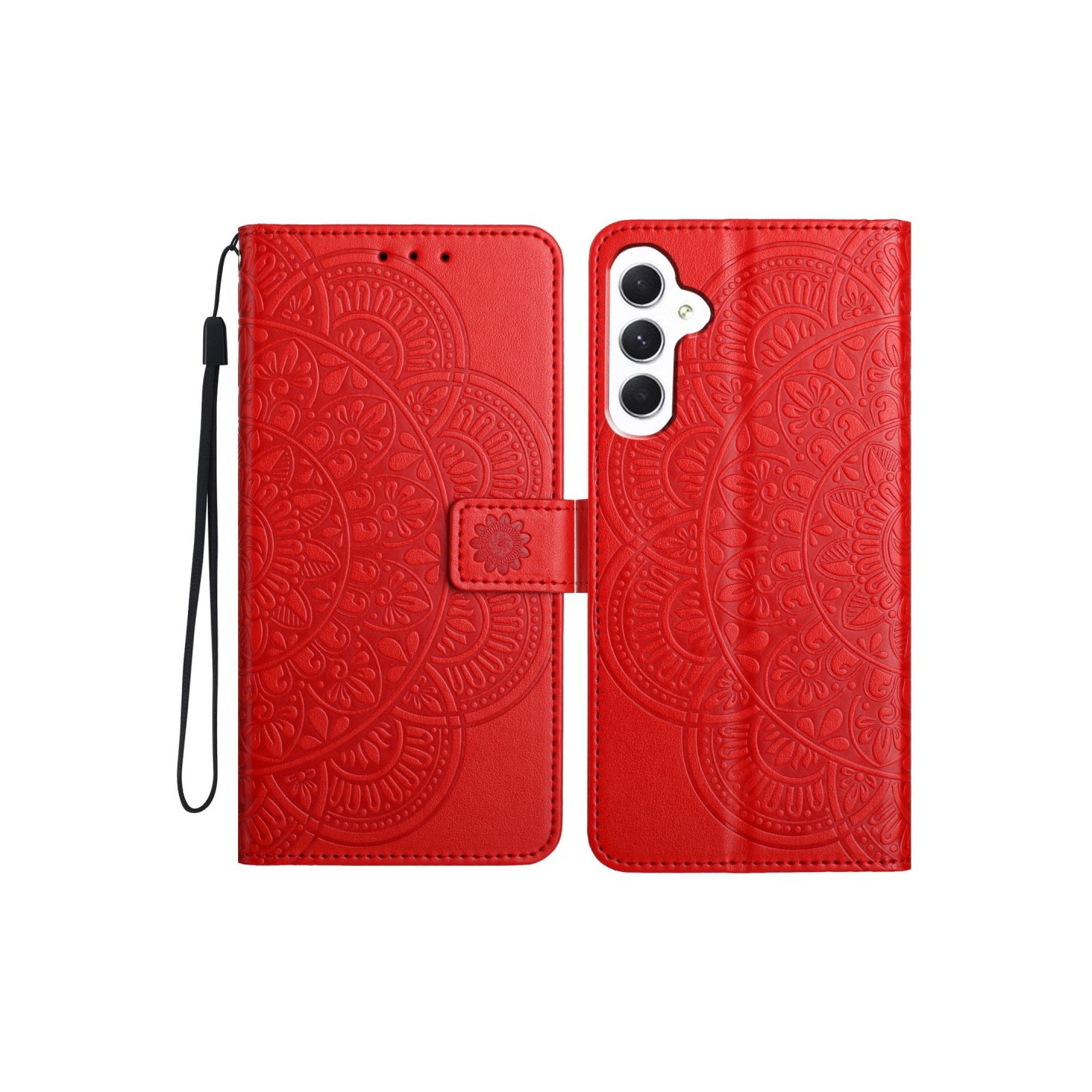 For Samsung Galaxy A16 5G Leather Case with Card Slots Mandala Pattern Phone Cover Stand