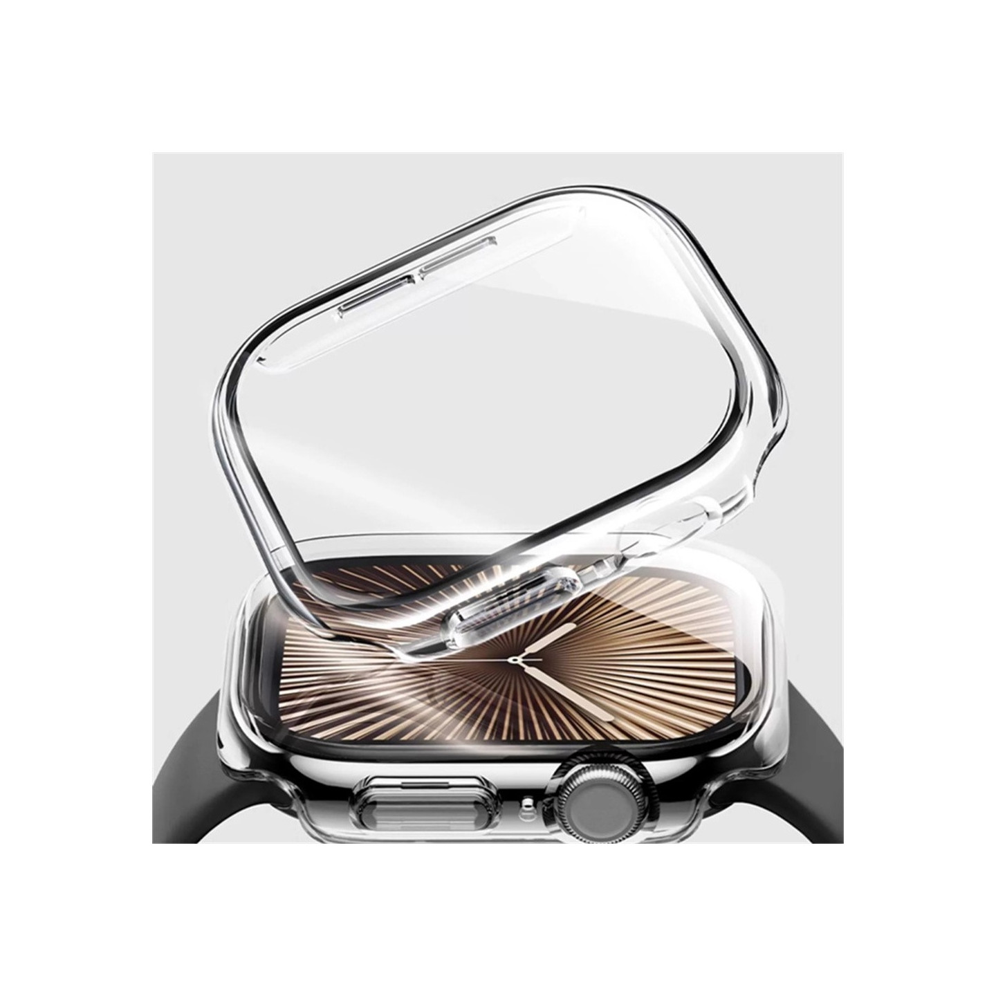 For en klokke serie 10 46mm deksel med herdet glass - gjennomsiktig