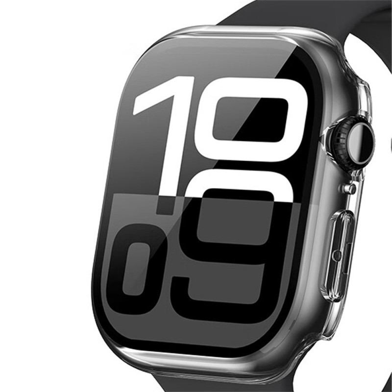 For A Watch Series 10 46mm Case Shell with tempered glass - Transparent