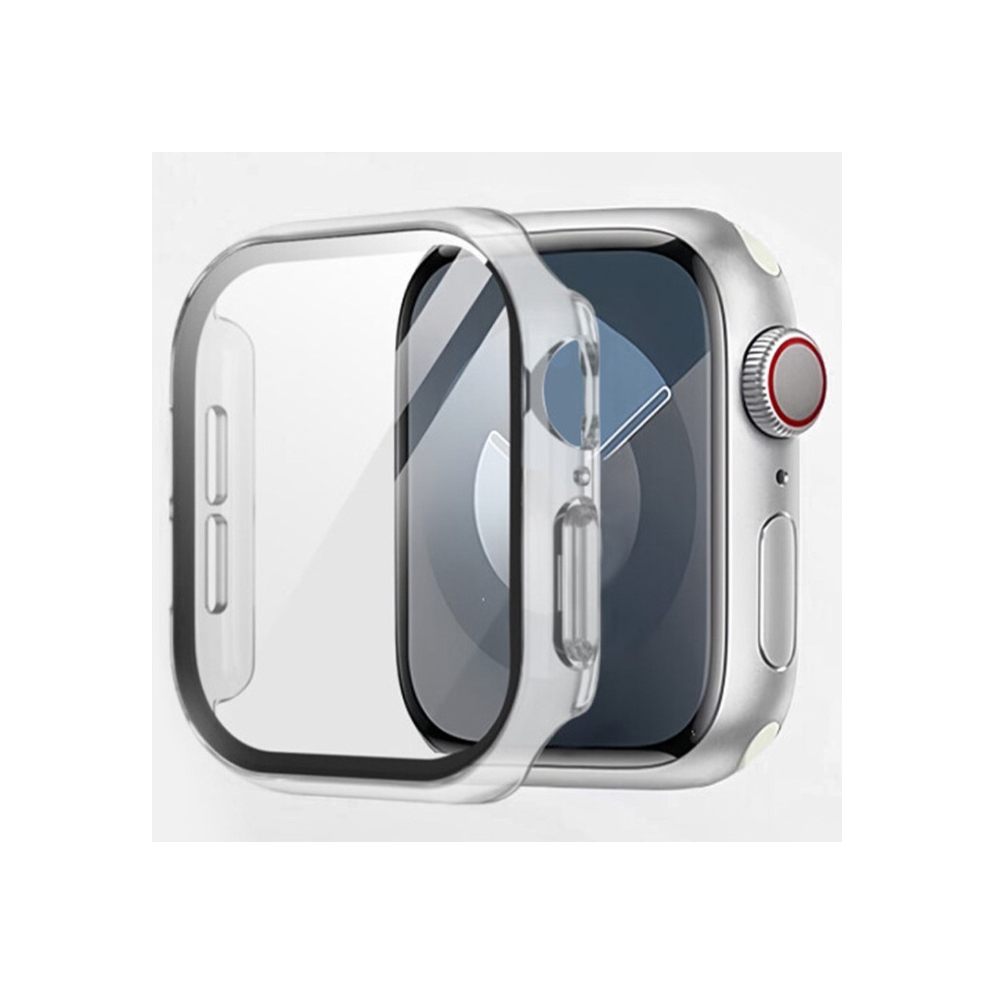 For A Watch Series 10 42mm Case Shell with tempered glass - Transparent