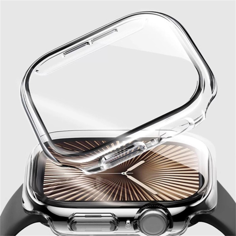 För A Watch Series 10 42mm Fodral Skal med härdat glas - Transparant