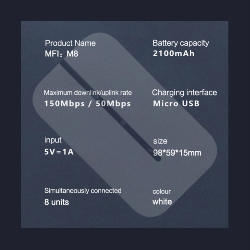 Bærbar 4G LTE - router 150 Mbps højhastighedslomme WiFi Hotspot - modem EU - version