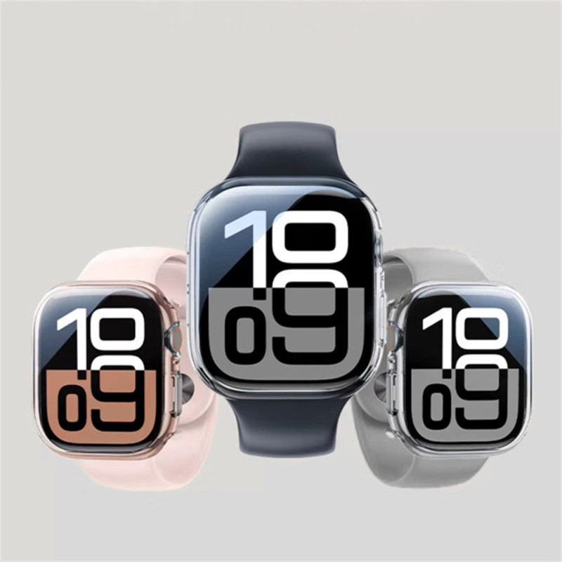 För A Watch Series 10 42mm Fodral Skal med härdat glas - Transparant