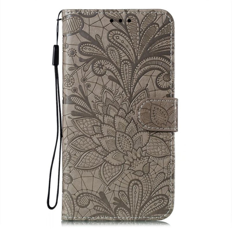 For Samsung Galaxy A16 5G Case Lace Flowers PU Leather Flip Wallet Phone Cover