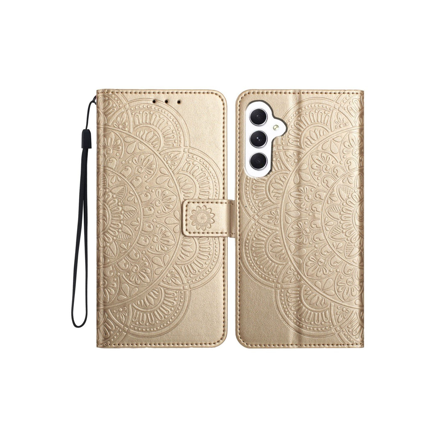 For Samsung Galaxy A16 5G Leather Case with Card Slots Mandala Pattern Phone Cover Stand