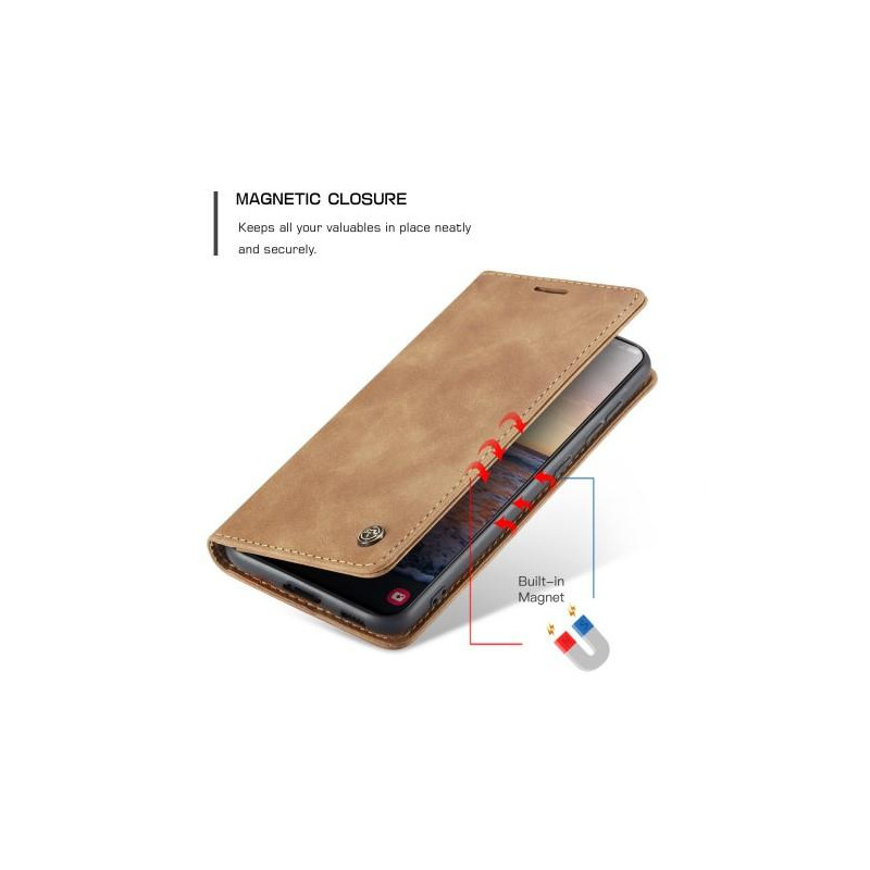 CASEME Retro Wallet Case for Samsung Galaxy S23+ - Brown