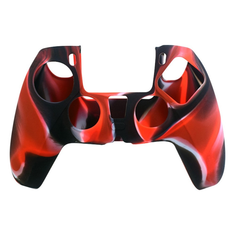 Playstation 5 / PS5 Silikon Skin Skal Fodral Camouflage Anti - Slip Skydd - Röd Vit Svart