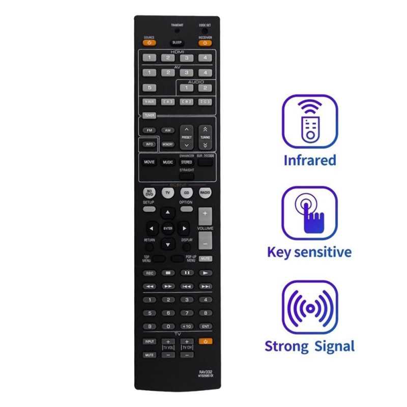 Remote Control Replacement for RAV332 For Yamaha Audio/Video Receiver