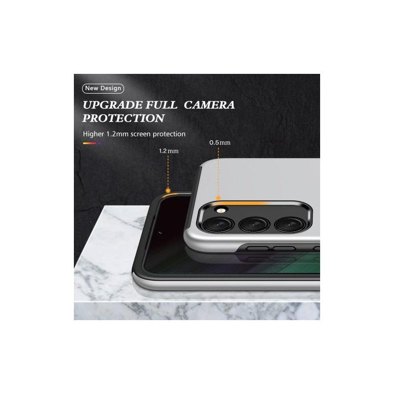 Samsung Galaxy S23+ Hybrid Deksel Med Fingerring - Sølv