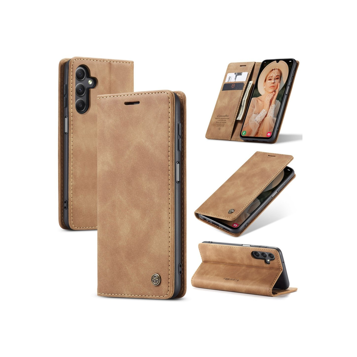 CASEME Lommebok - deksel Samsung Galaxy A16 - Brun