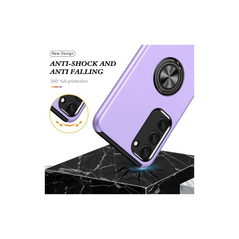 Samsung Galaxy S23+ Finger Ring Kickstand Hybrid Case - Purple