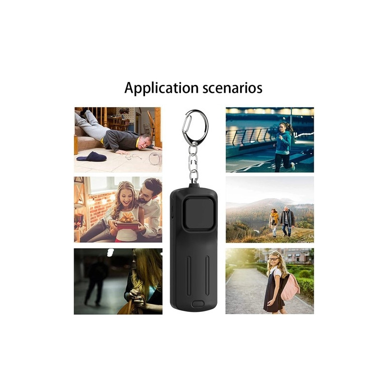 Hätähälytys Assault Protection Kannettava itsepuolustus 130 dB äänekkäästi riippuva avaimenperä