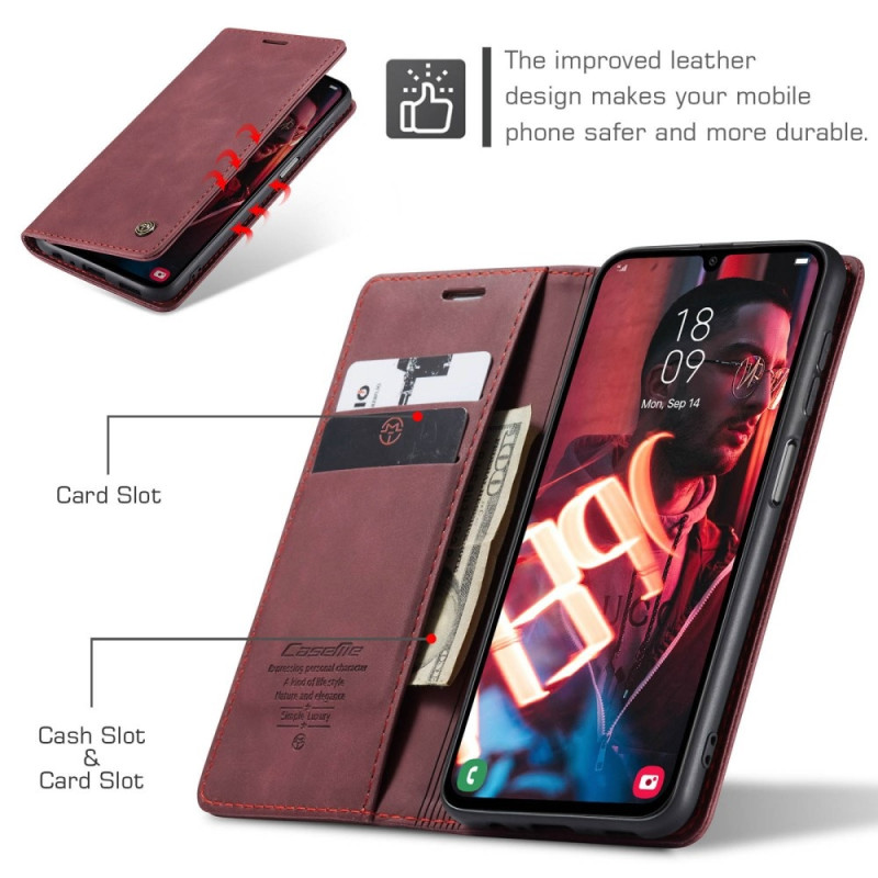 CASEME Retro Wallet Case for Samsung Galaxy A16 - Red
