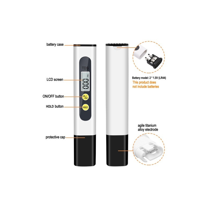 Detector test for water quality Test pen TDS meter Purity tester Measuring tool