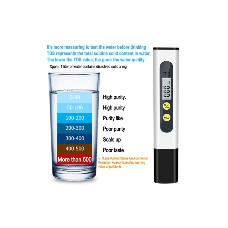 Detector test for water quality Test pen TDS meter Purity tester Measuring tool
