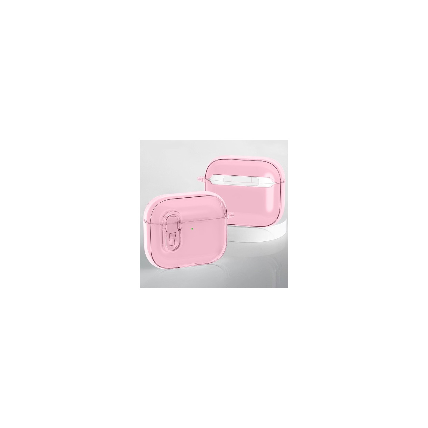 För AirPods 4 hörlurar Fodral Snap Switch Ice Crystal Clear Skal - Transparent Rosa