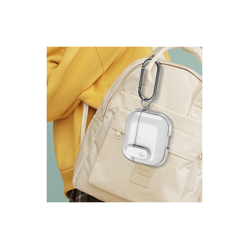 For AirPods 4 Hodetelefonveske Snap Switch Ice Crystal Clear Case - Gjennomsiktig Grå