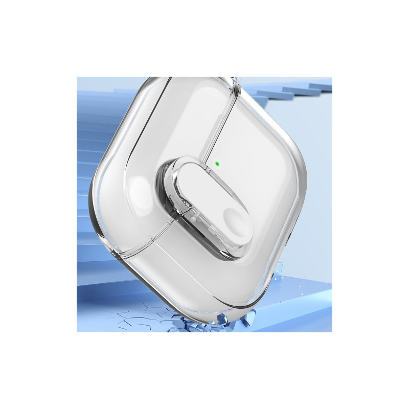 För AirPods 4 hörlurar Fodral Snap Switch Ice Crystal Clear Skal - Transparent Rosa