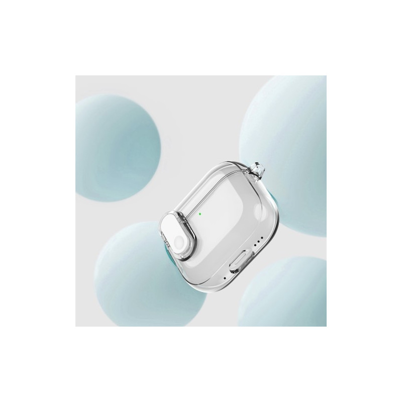 Til AirPods 4 Hovedtelefoner Etui Snap Switch Ice Crystal Clear Shell - Gennemsigtig Lyserød