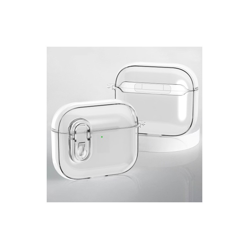 För AirPods 4 hörlurar Fodral Snap Switch Ice Crystal Clear Skal - Transparent
