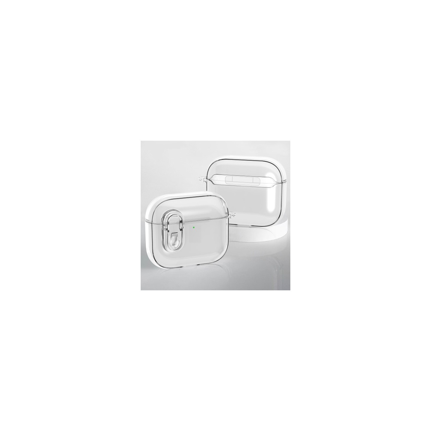 For AirPods 4 øretelefonveske Snap Switch Ice Crystal Clear Case - Gjennomsiktig