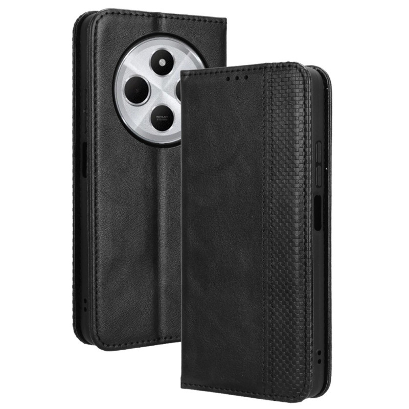 For Xiaomi Redmi 14C Case Wallet Stand Retro Phone Cover - Black