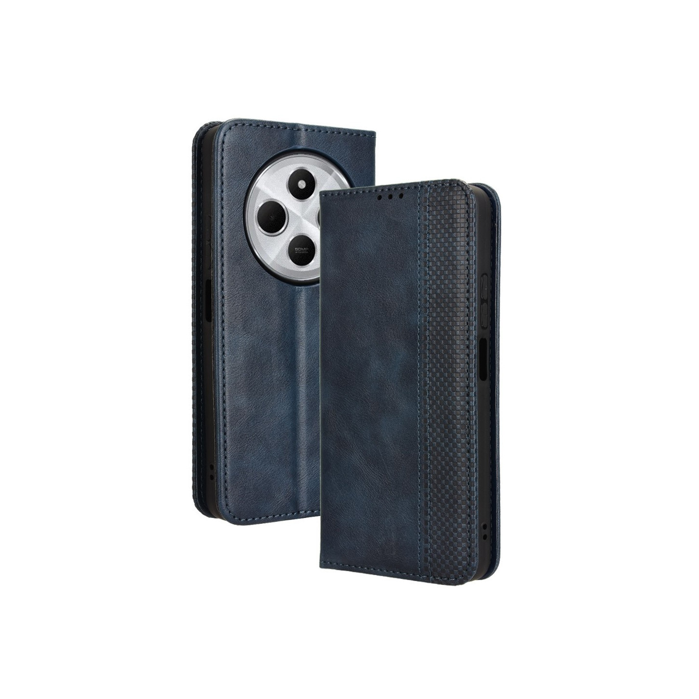 Til Xiaomi Redmi 14C Pung Stand Flip Telefonetui - Blå