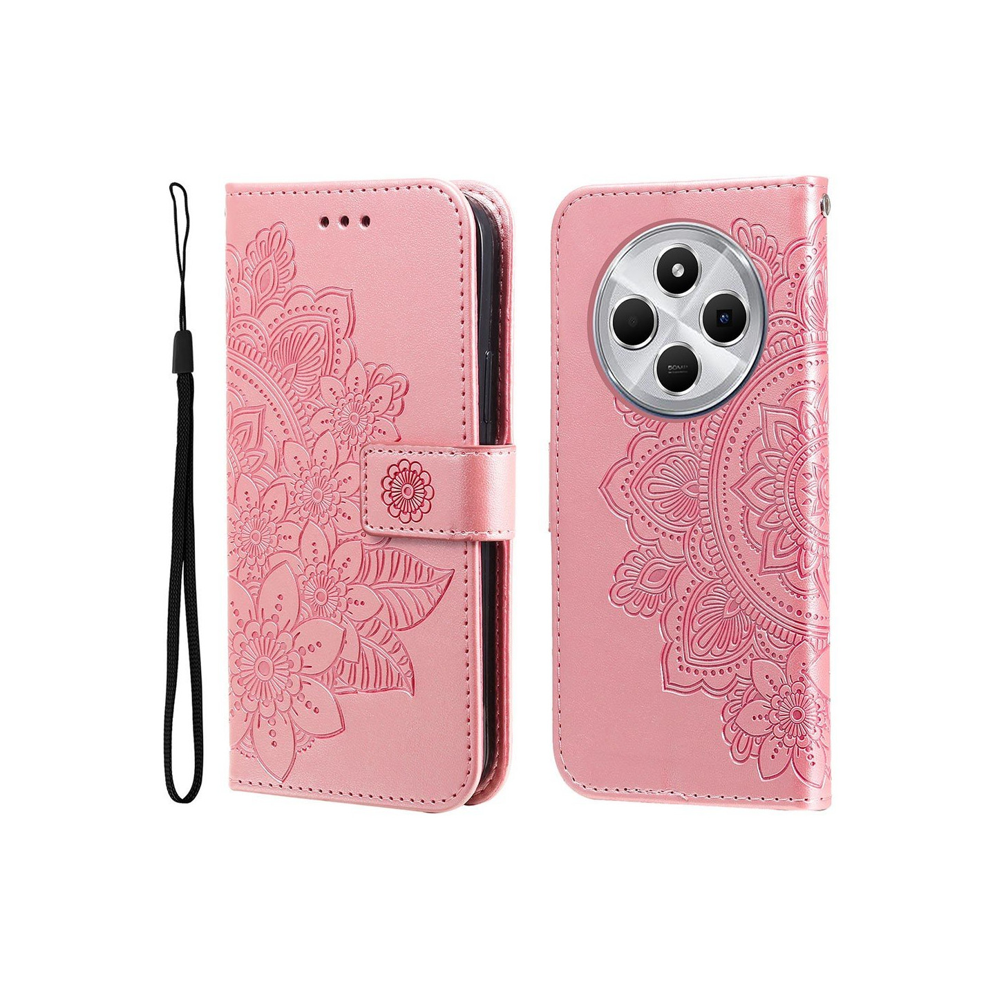 Xiaomi Redmi 14C Lompakkokotelo Kukka - Designilla ja Telineominaisuudella