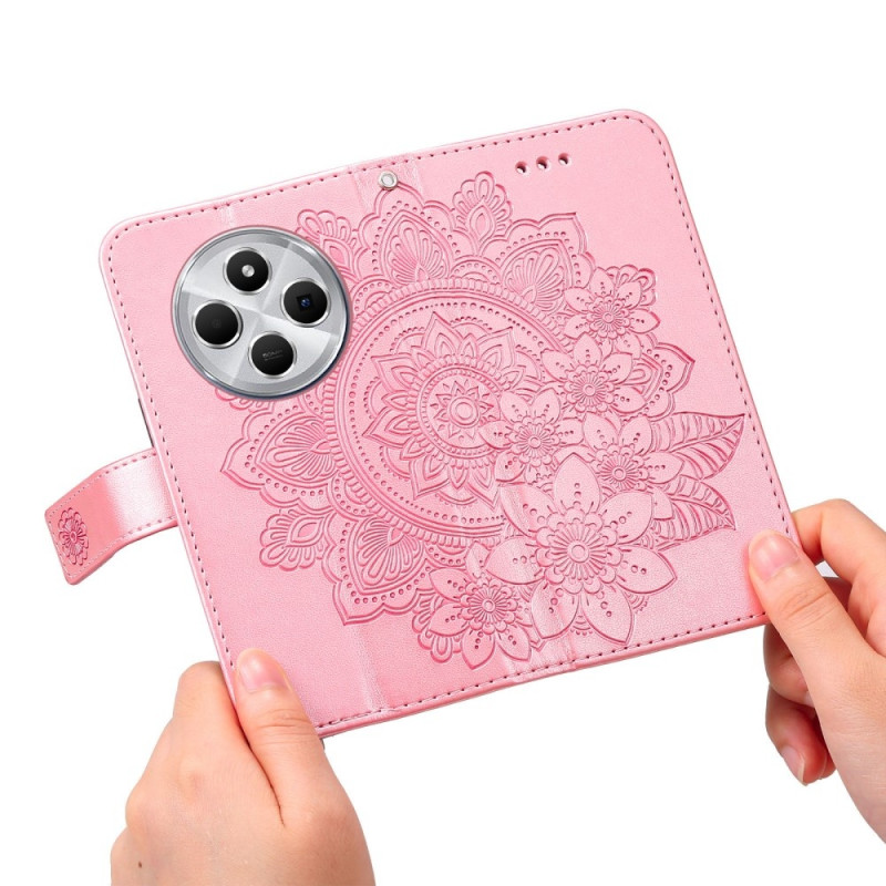 Till Xiaomi Redmi 14C Plånboksfodral med Blommigt Mönster - Rosa