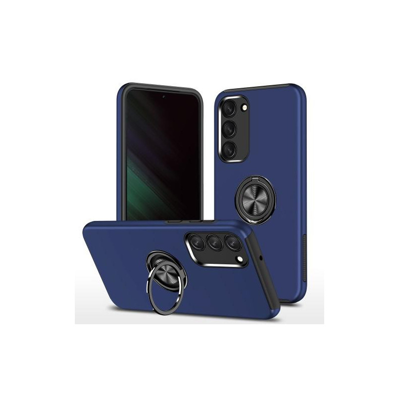 Samsung Galaxy S23+ Finger Ring Kickstand Hybrid Case - Blue