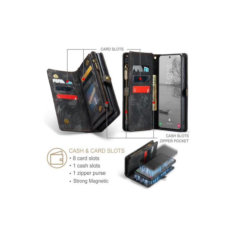 CASEME Samsung Galaxy S23 2 - in - 1 Irrotettava - Musta