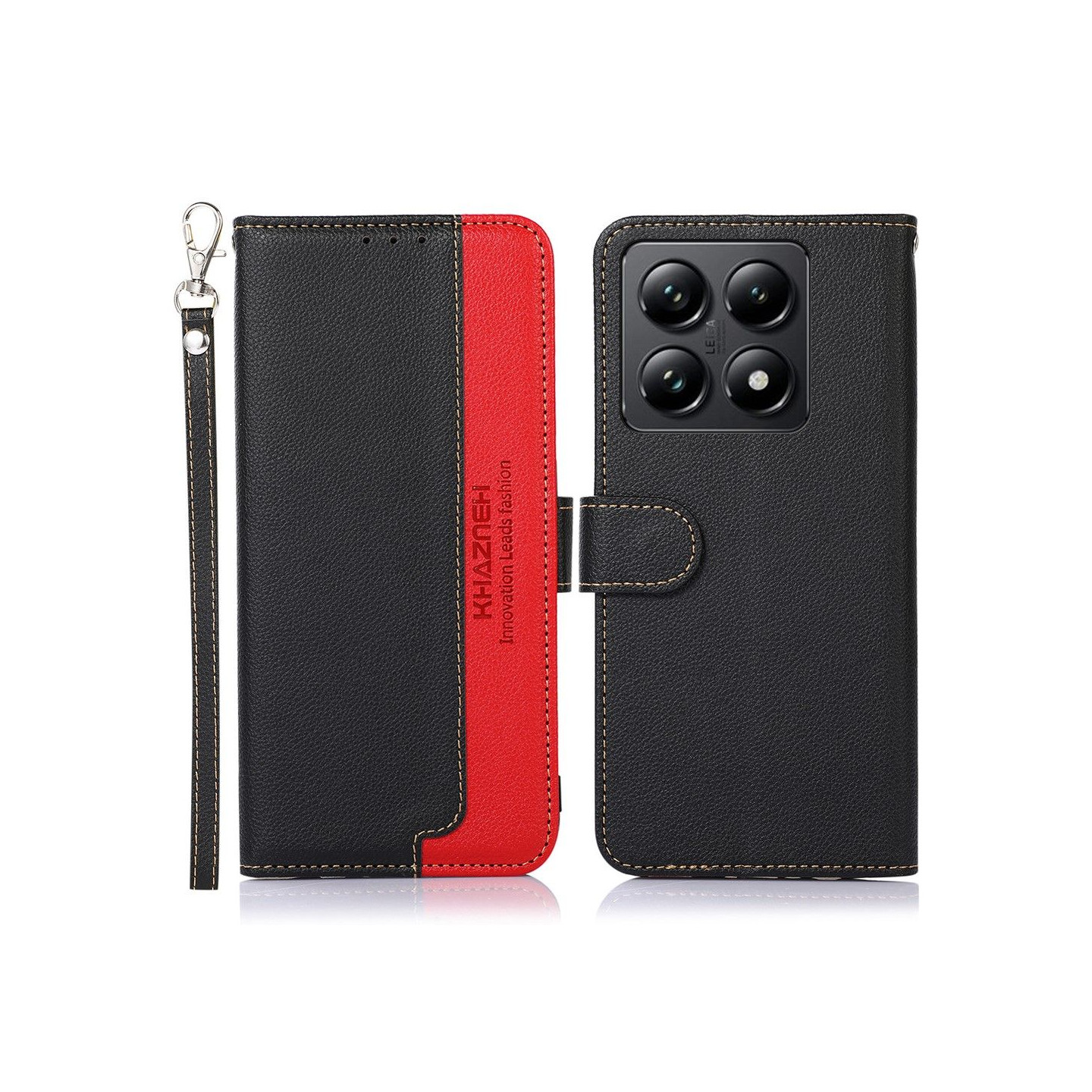 KHAZNEH Wallet case for Xiaomi 14T Pro - Black - Red
