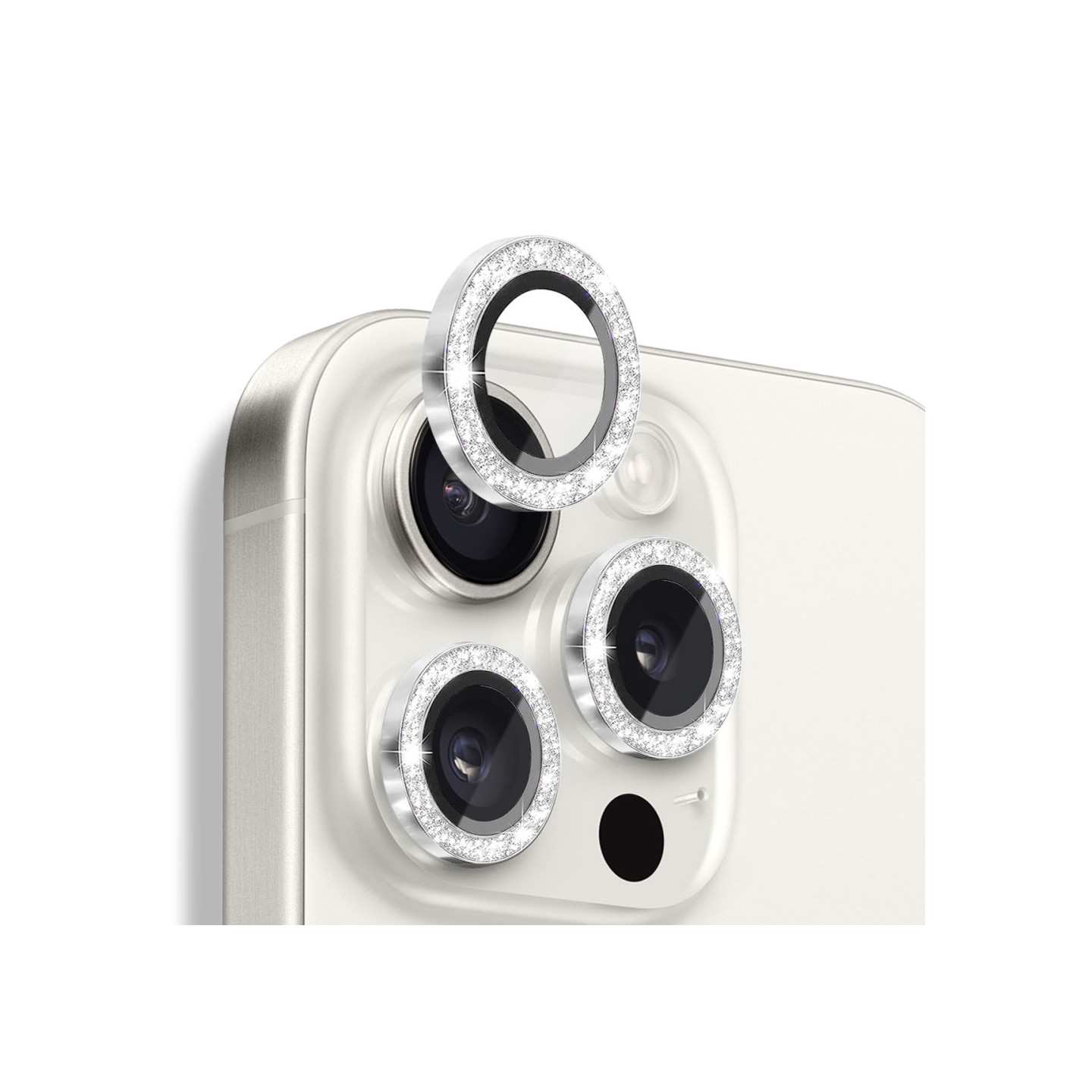 NORTHJO For iPhone 16 Pro / 16 Pro Max Camera Lens Film Tempered Glass+Metal Glitter Rear Lens Protector