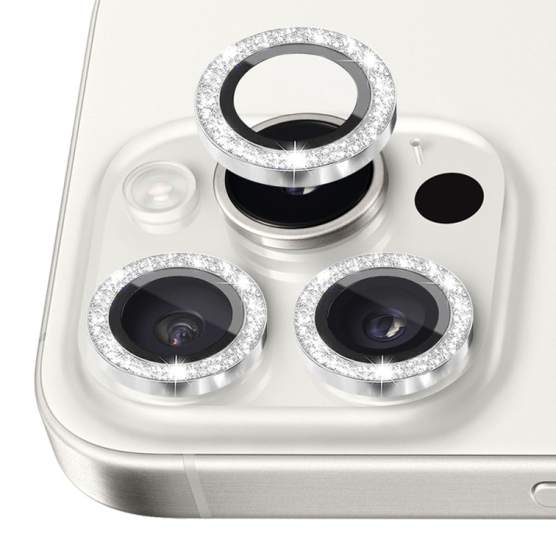 NORTHJO Kameran Linssinsuoja Glitterillä iPhone 16 Pro / 16 Pro Max, Karkaistu Lasi ja Metalli