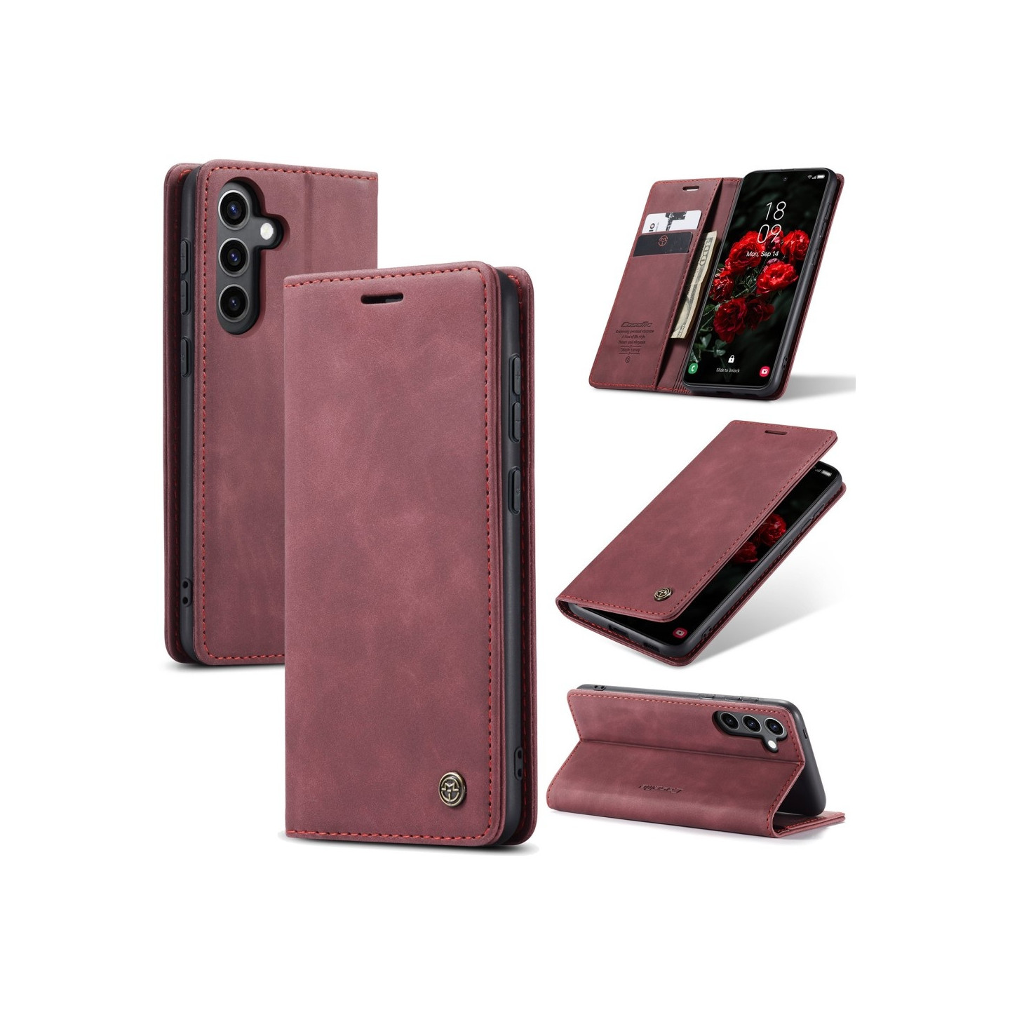 CASEME Retro Lompakkokotelo Samsung Galaxy S24 FE