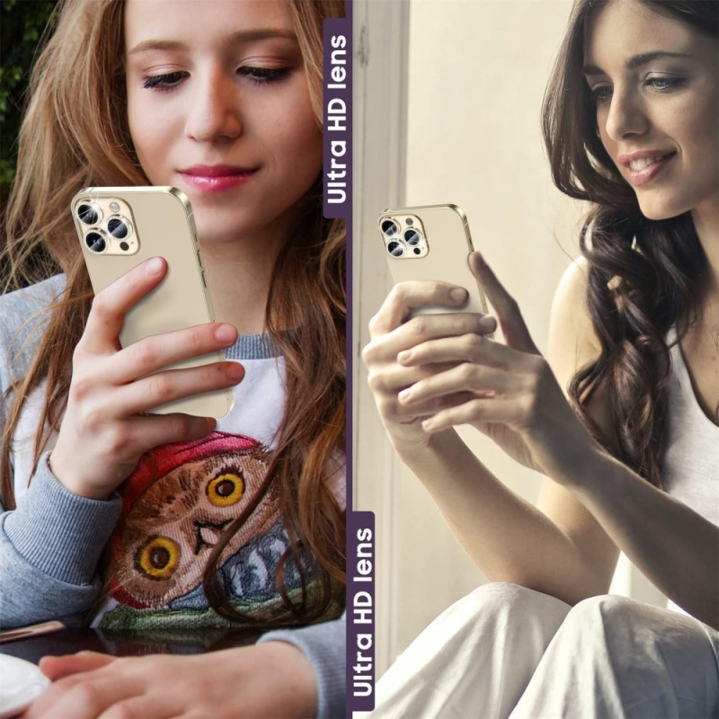 iPhone 16 Pro 16 Pro Max - kameran linssisuojalle karkaistu lasi + metallirengas - Kulta