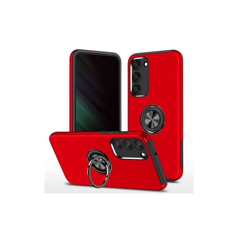 Samsung Galaxy S23+ Finger Ring Kickstand Hybrid Case - Red