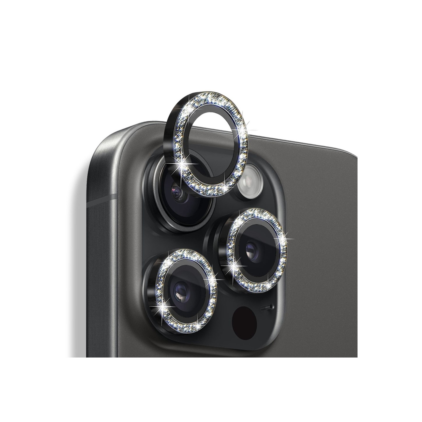 NORTHJO For iPhone 16 Pro / 16 Pro Max Camera Lens Film Tempered Glass+Metal Glitter Rear Lens Protector